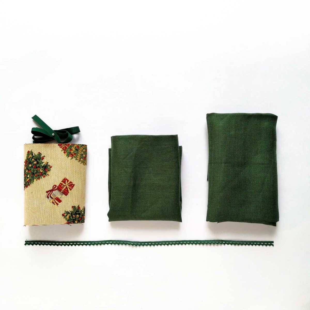 Заготовка для новорічної подушки гобел і льон - Зображення 2