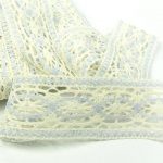 Мереживо 75038 205, екрю / блакитне