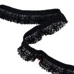 Мереживо 75411 100, чорне, 18 мм на резинці