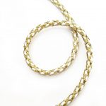 Шнур кручений металізований, золото + білий