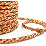 Шнур кручений металізований, золото + червоний - Зображення 2