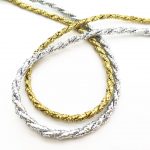 Шнур кручений металізований 3 мм, золото/срібло, Pega