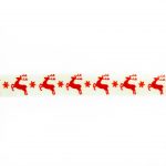 Стрічка з друком святкова олені червоні - Зображення 2