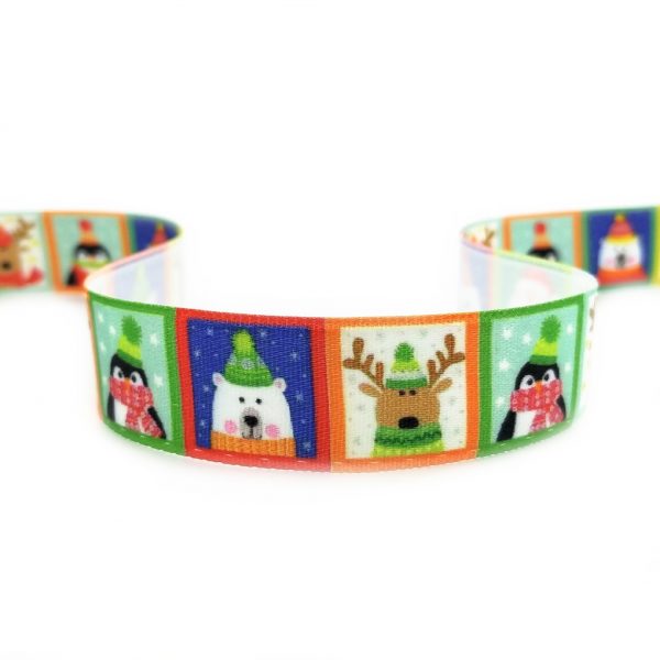 стрічка атласна олень пінгвін ведмідь