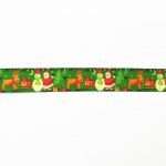 Стрічка новорічна атласна 356 олень, ялинка, Санта, сніговик - Зображення 2