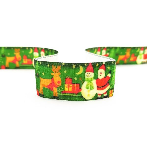 стрічка атласна різдво новорічна олень ялинка санта сніговик