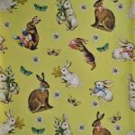 Святкова тканина преміум класу 91-277, жовта, великодній принт - Зображення 2