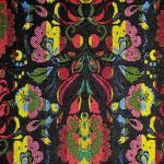 Гобелен 53-1 чорний з квітами