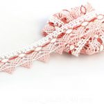 Мереживо 75041 251, білий + рожевий, 40 мм