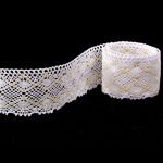 Мереживо 75110 022, біле+сурове, комбіноване, 53 мм