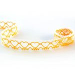 Мереживо 75133 126, біле + жовте, 19 мм