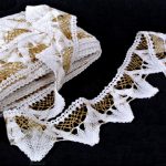 Мереживо 75221 10286, біле + золотий люрекс, 65 мм