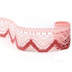 Мереживо 75301 196, рожеве/біле/рожеве, 58 мм