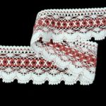 Мереживо 75335 027, біле/рожеве, 75 мм