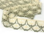 Мереживо 75532 137, суровий + сірий, 65 мм