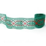 Мереживо 81919 157, зелене/червоне, 45 мм