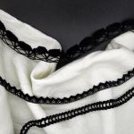 Оксамитове (бархатне) мереживо 64/10-30, чорне, 20 мм - Зображення 3