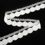 Оксамитове (бархатне) мереживо 509/30, біле, 42 мм