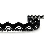 Оксамитове (бархатне) мереживо 8721/30, чорне, 20 мм