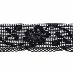 Оксамитове (бархатне) мереживо 888/30, чорне, 140 мм