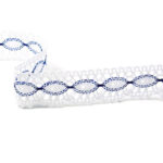 Мереживо 82176 347, біле/синє, 22 мм - Зображення 2