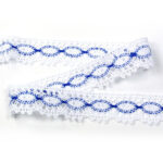 Мереживо 82176 347, біле/синє, 22 мм