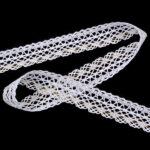 Мереживо 82327 10023, біле + золото, 27 мм