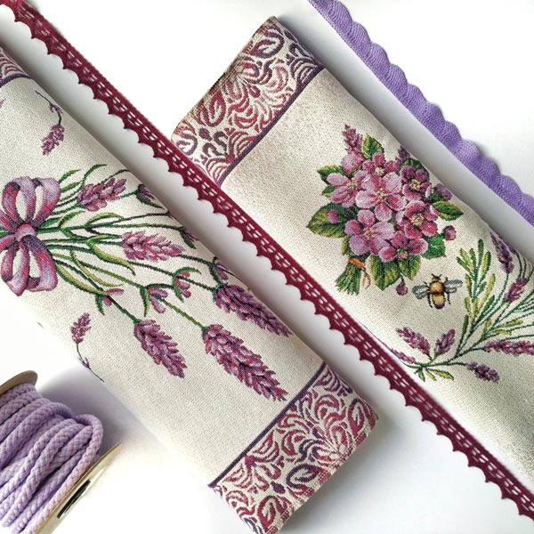 153008-01 Іспанський гобелен у відрізах на подушки, скатертини, доріжки 0B101 лаванда - Зображення 1