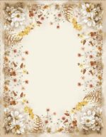 Скатертина з гобелену Білі квіти, різні розміри, Іспанія