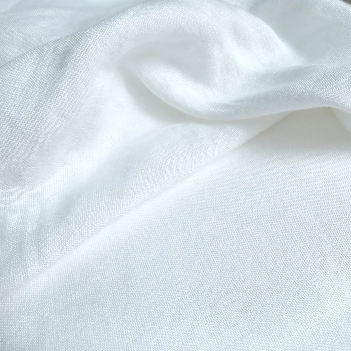 Лляно-бамбукова тканина Бамбольон біла, 63406 - Зображення 1